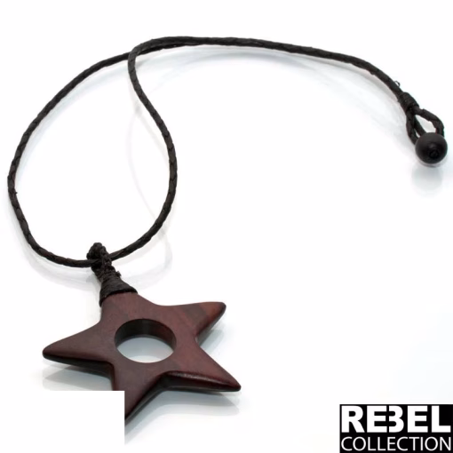 Houten ster ketting