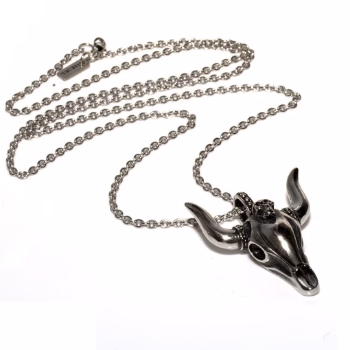 Stier-schedel hanger ketting
