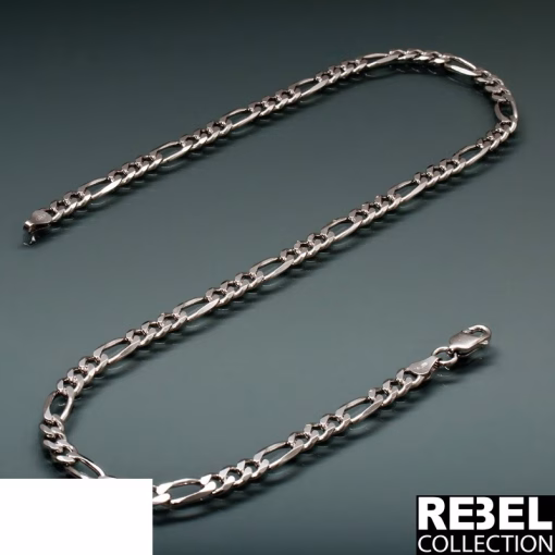 Rebel 925 zilveren Figaro-ketting - Afbeelding 2